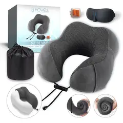 HOWELL - Set de viaje almohada cervical viscoelástica + acc