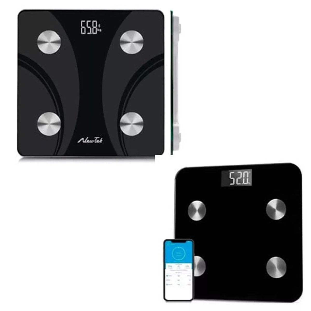 GENERICO - Balanza Digital De Baño Hasta 180 Kg Bluetooth color negra