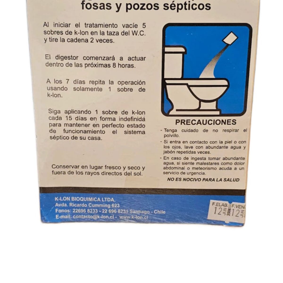 GENERICO - k-lon destapa y limpia bio químicamente pozos sépticos fosas y letrinas