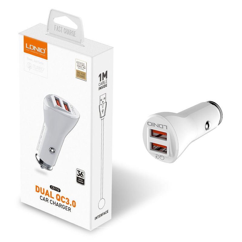 LDNIO - Cargador de Auto LDNIO C511Q