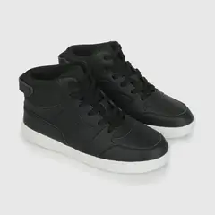 COLLOKY - Zapatilla Urbanas Unisex Caña Alta Negra T 28 al 38 con Velcro