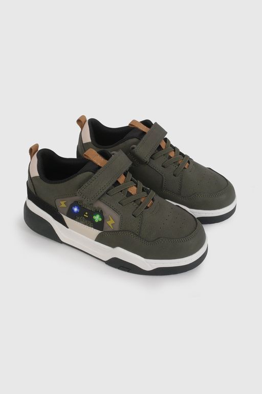 Zapatilla de Luces Verde Temática Gamer Niño talla 28 a 38