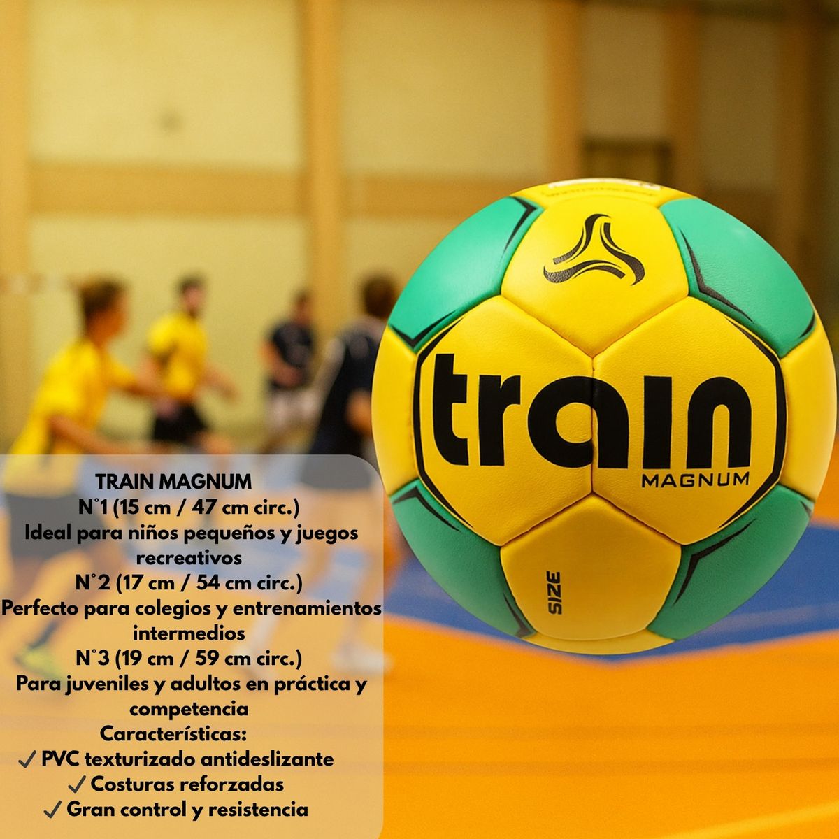 TRAIN - Pelota Handball Balon Balonmano Handbol N2 Train Magnum Grip