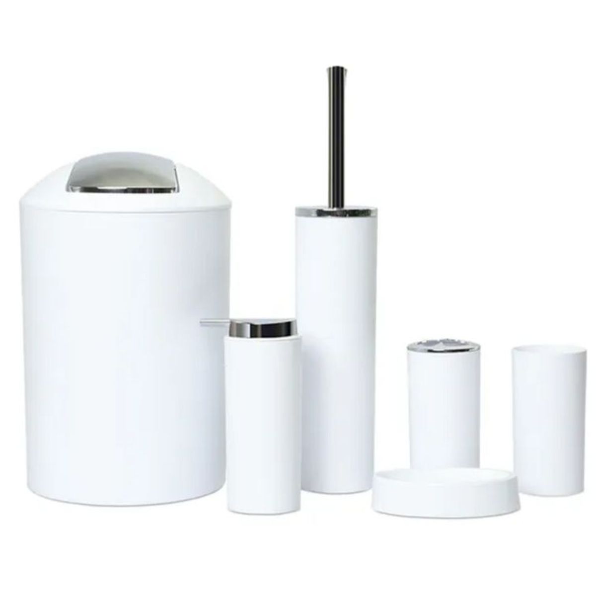 GENERICO - Set Juego De Baño 6 Piezas Accesorios  Blanco