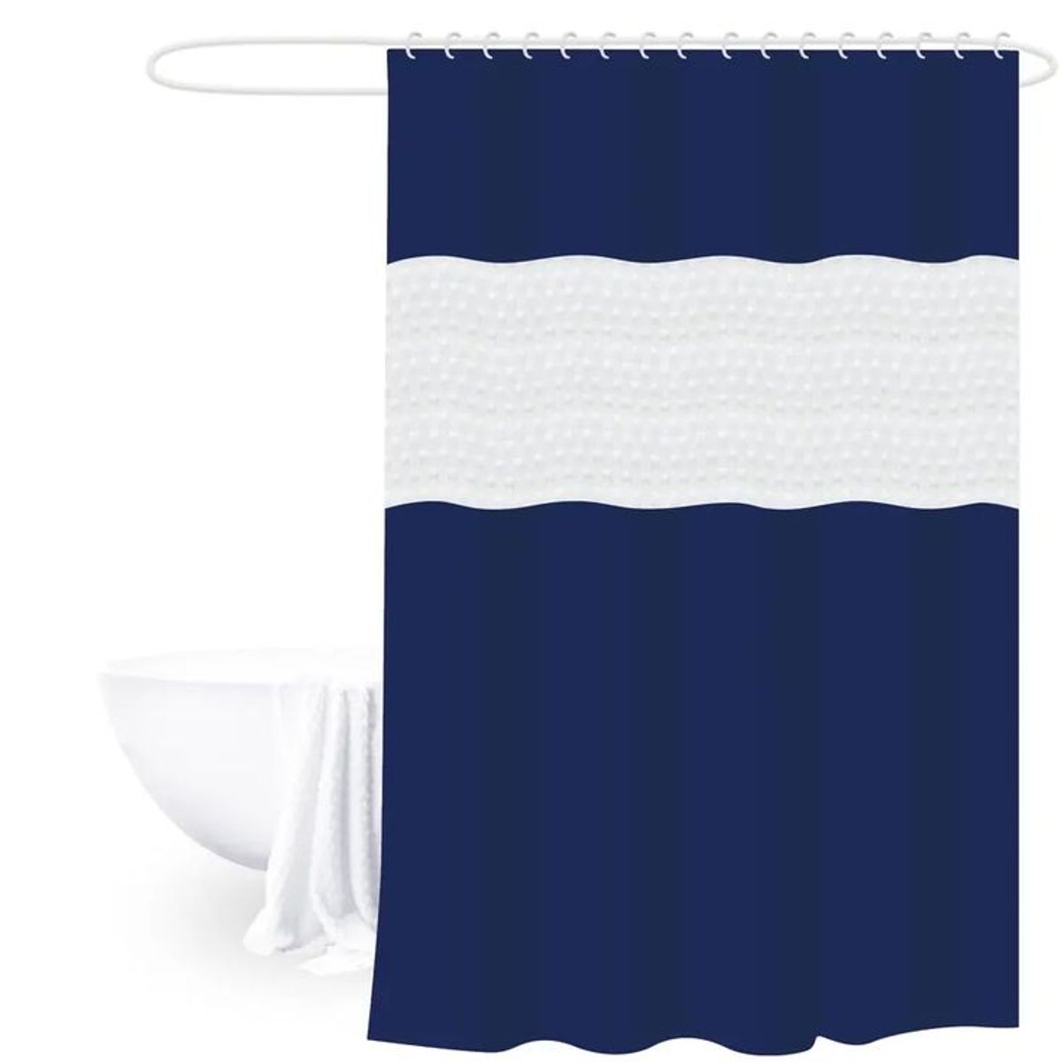 GENERICO - Cortina De Baño Azul Marino 180cm x 200cm