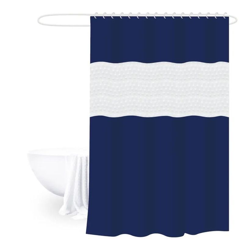 GENERICO - Cortina De Baño Azul Marino 180cm x 200cm