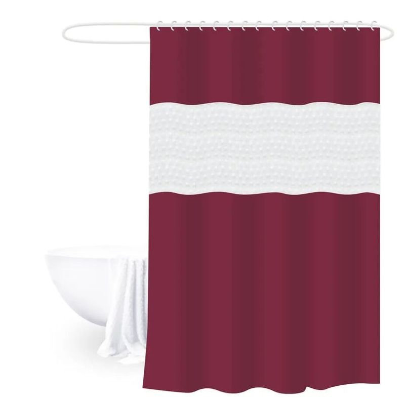 GENERICO - Cortina De Baño Burdeo 180cm x 200cm