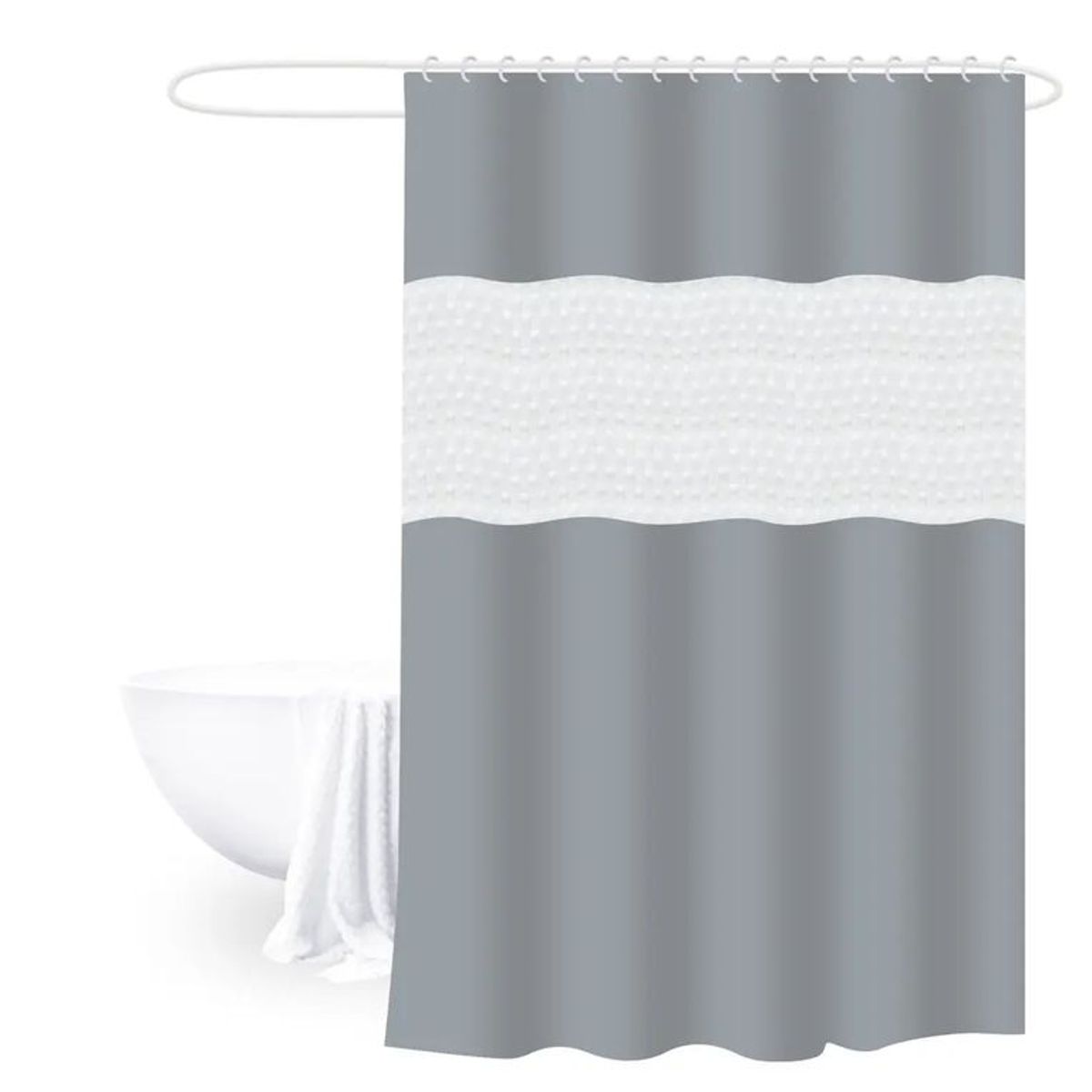 GENERICO - Cortina De Baño Gris 180cm x 200cm