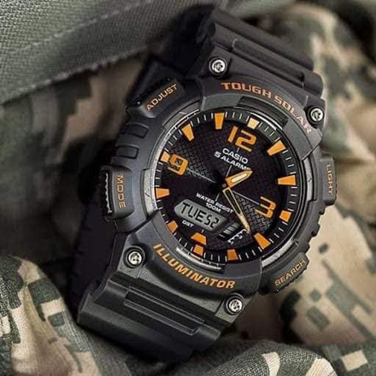 CASIO - reloj casio aqs810w-8a hombre tough solar analogo digital