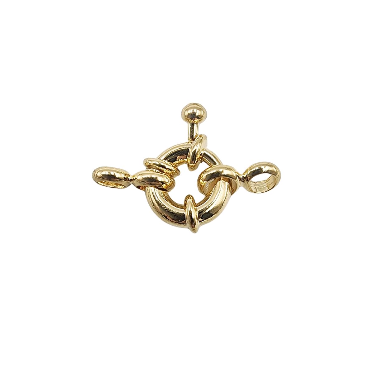 GENERICO - Broche timón 9mm con baño de oro 6 unidades
