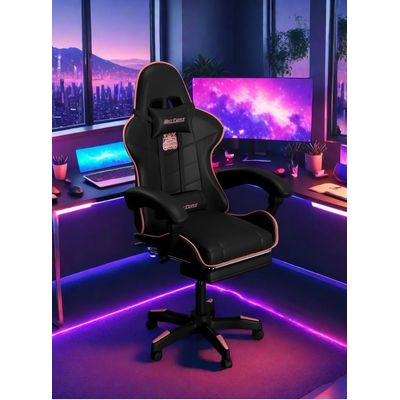 Imagen 2 del producto Silla Gamer Reclinable Lumbar Homer Negro Rosa