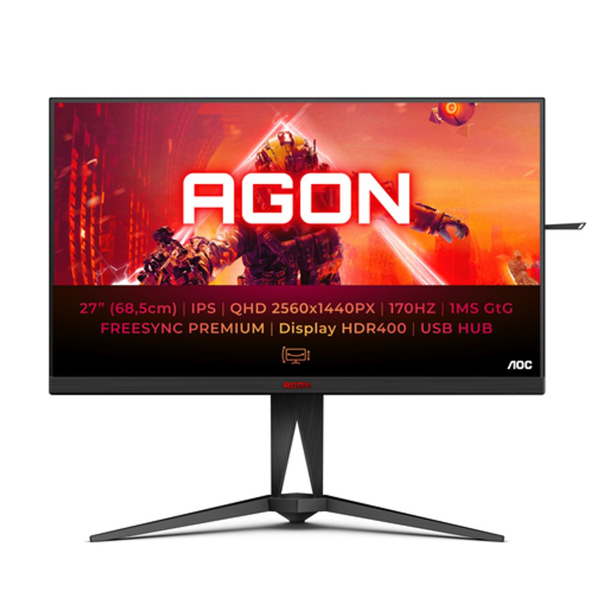 AOC - Monitor AOC Gamer Agon AG275QXE 27 Pulgadas IPS 170hz