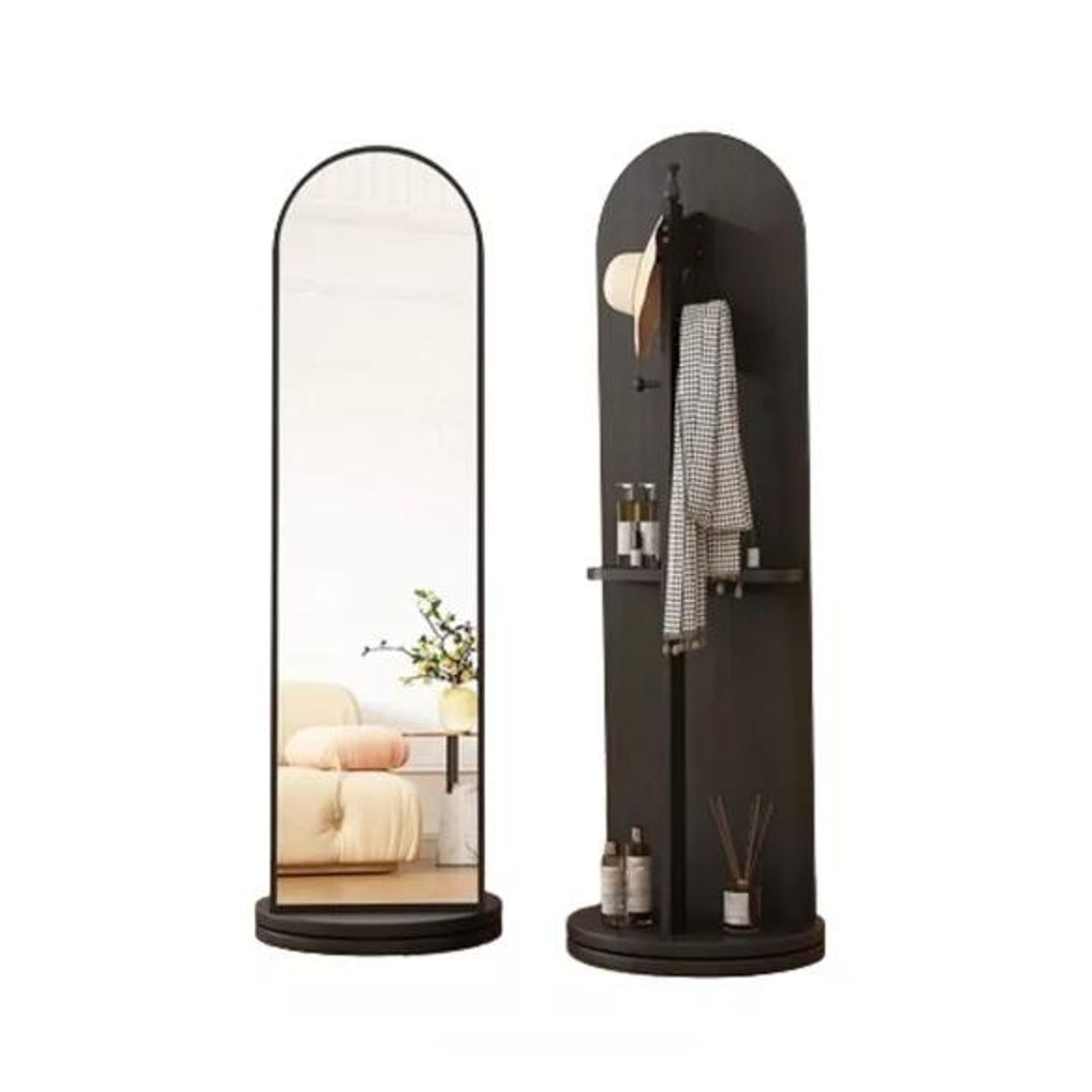 GENERICO - Espejo Cuerpo Entero Gira 360º Anti Explosión 166x30cm Negro