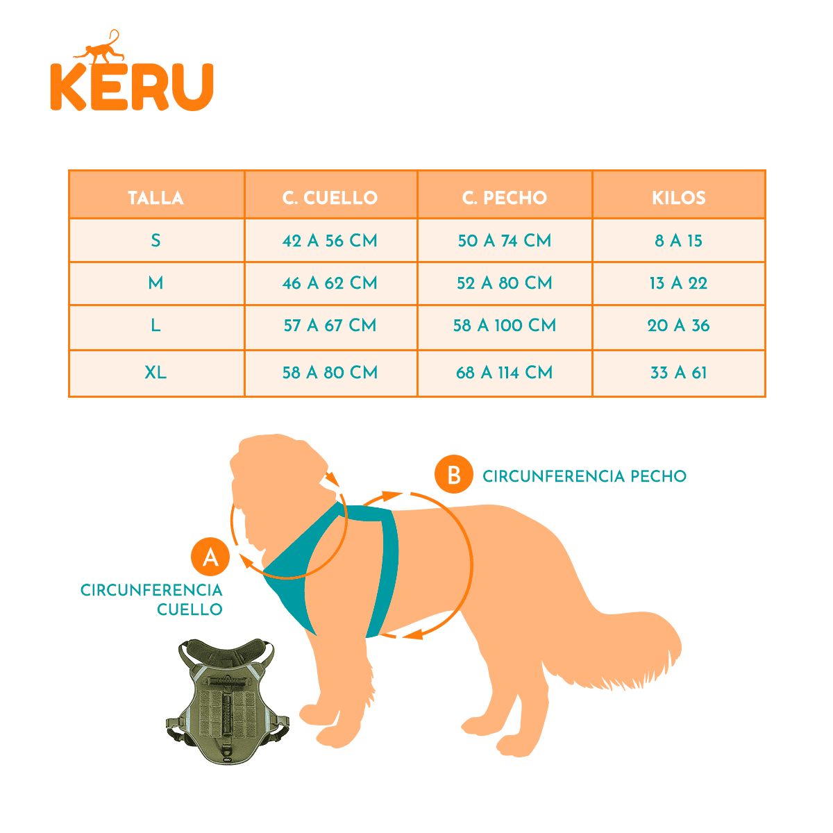 KERU - Arnes Reflectante Anti Tirones Verde Talla XL