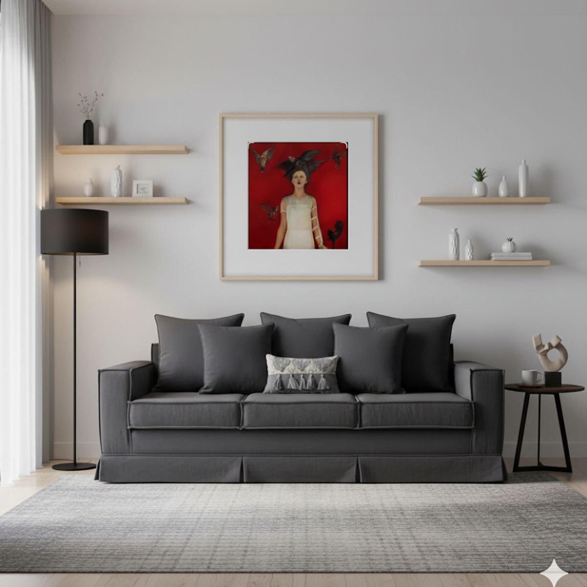 MUNDO LIVING - Sofa 3 cuerpos Sahara Marengo con Resortes Pocket Spring U.S.A