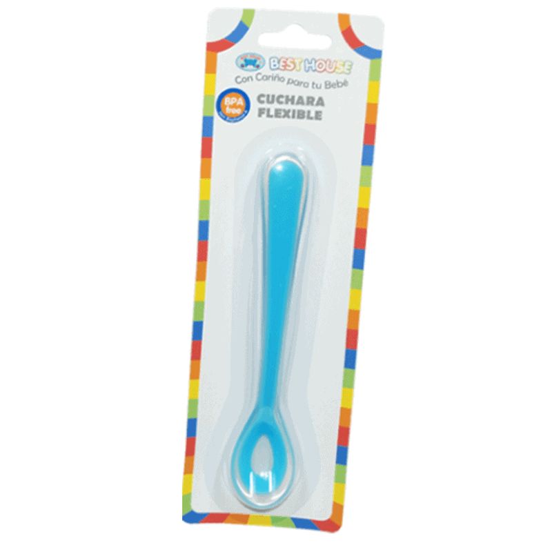 BEST HOUSE - Cuchara Flexible Para Bebé - Azul