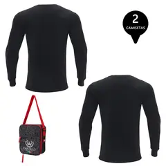 GIOVACCHINO - Pack 2 Camisetas Manga Larga Hombre Algodón Con Bolso de Regalo