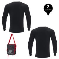 Pack 2 Camisetas Manga Larga Hombre Algodón Con Bolso de Regalo