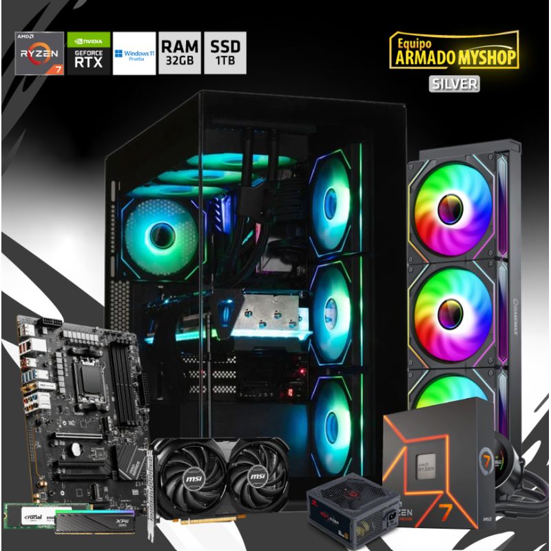 GENERICO - PC GAMER SILVER - AMD RYZEN 7 7700X - RAM 32GB - SSD 1TB - RTX 4060 VENTUS