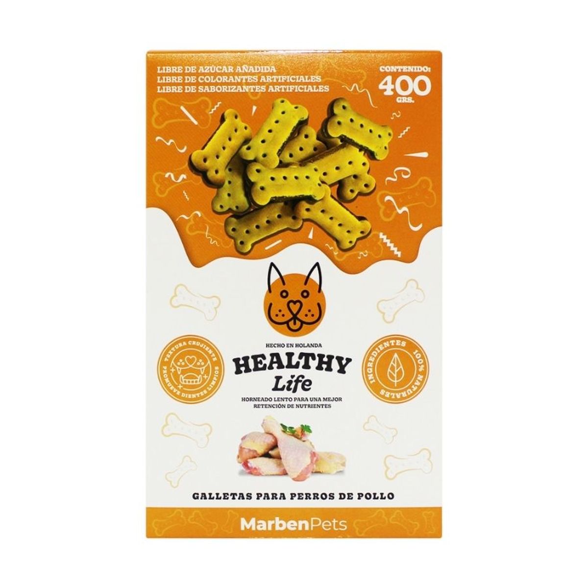MARBEN PETS - Snack Para Perros Healthy Life Galletas Sabor Pollo 400gr