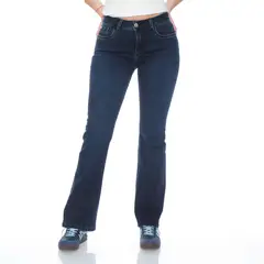 WADOS - JEANS RECTO TIRO ALTO TAPETAS FALSAS PRETINA 1 BOTON