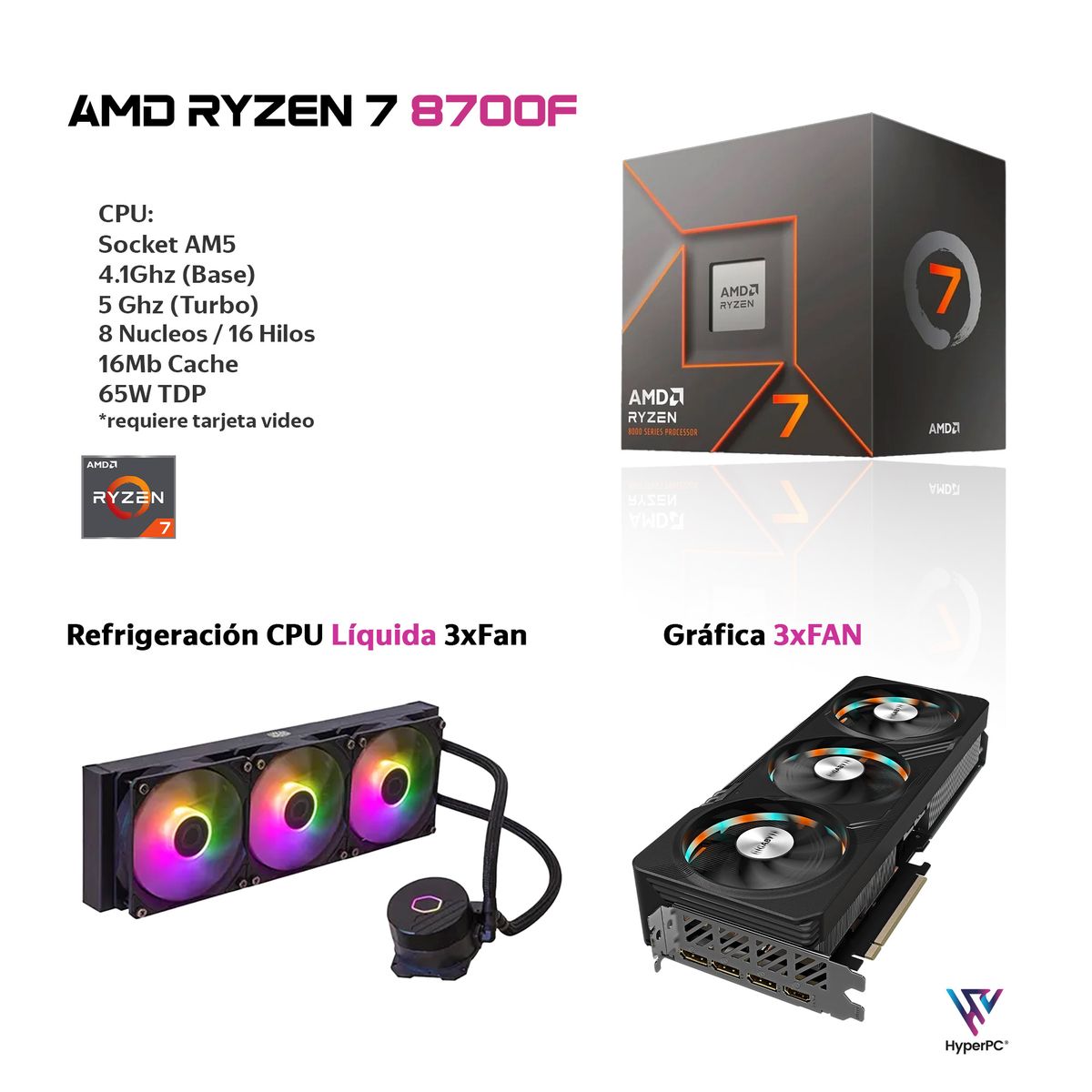 HYPERPC - PC GAMER AMD RYZEN 7 8700 64Gb 2Tb RTX 5060 Ti 16GB