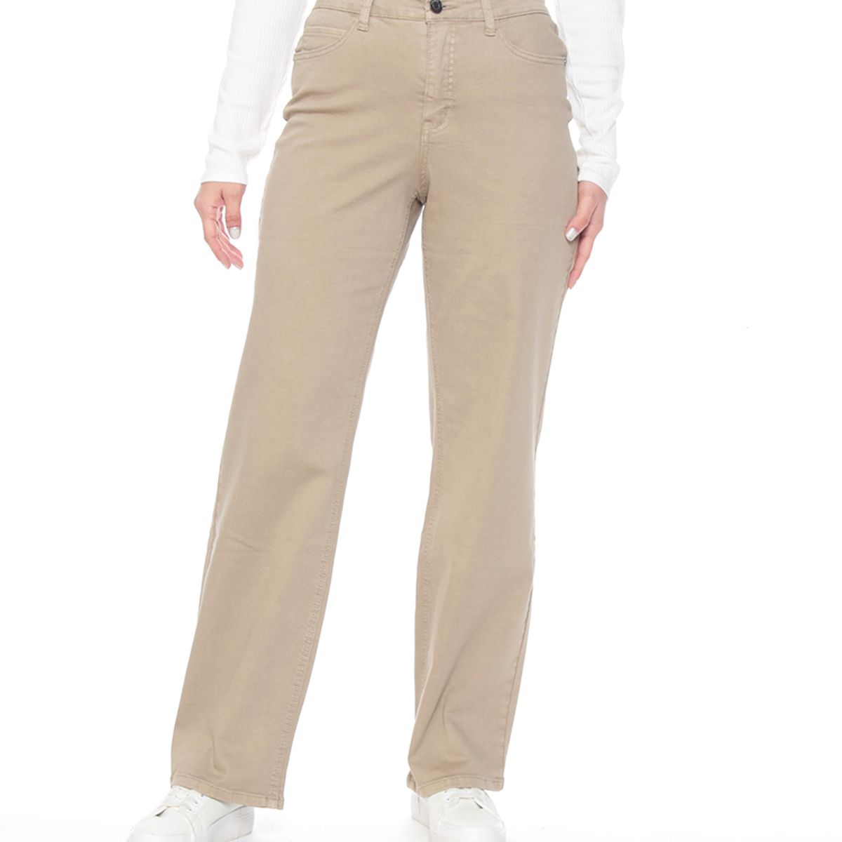 WADOS - PANTALON RECTO TIRO ALTO PRETINA BASICA 1 BOTON