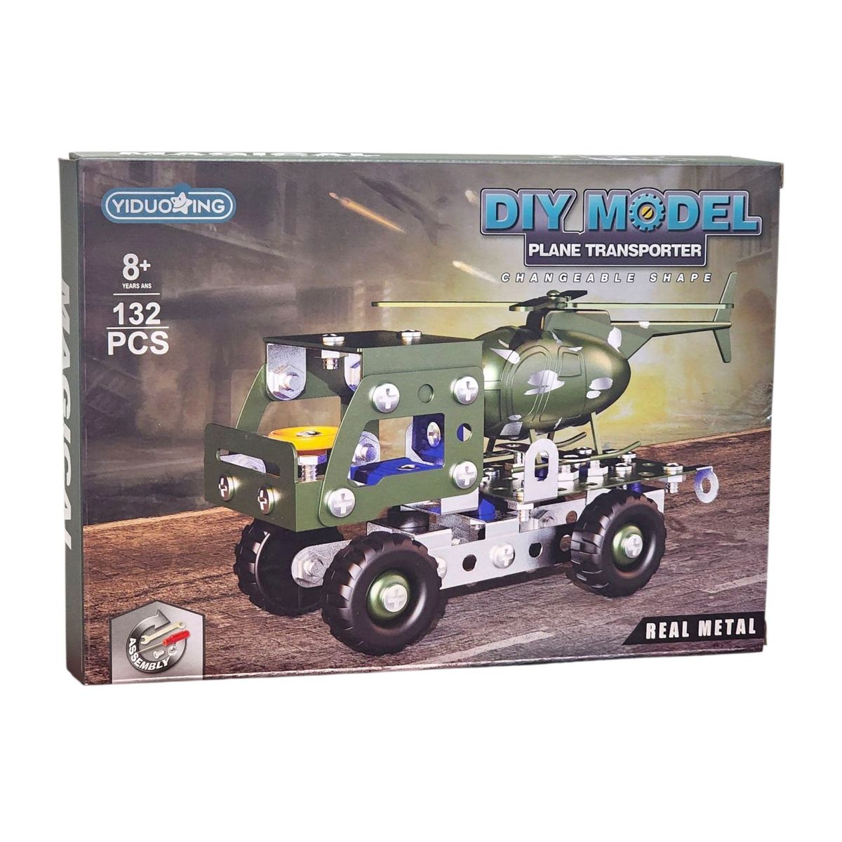 GENERICO - Set Construcción Camión transportador Helicópter 132pz 55728