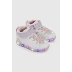 COLLOKY - Zapatilla con Luces Blanca y Rosa Arcoiris talla 21 a 27