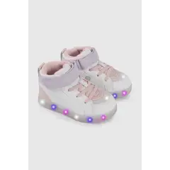 COLLOKY - Zapatilla con Luces Blanca y Rosa Arcoiris talla 21 a 27