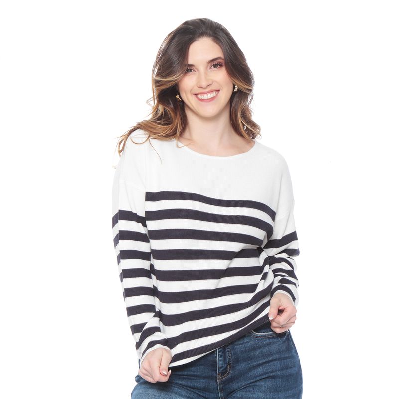 WADOS - SWEATER MANGA LARGA LISTADO ESCOTE REDONDO