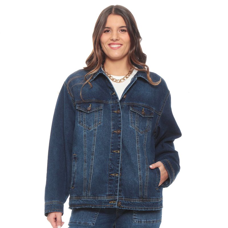 WADOS - CHAQUETA DEMIN MANGA LARGA CUELLO CAMISERO BOLSILLOS