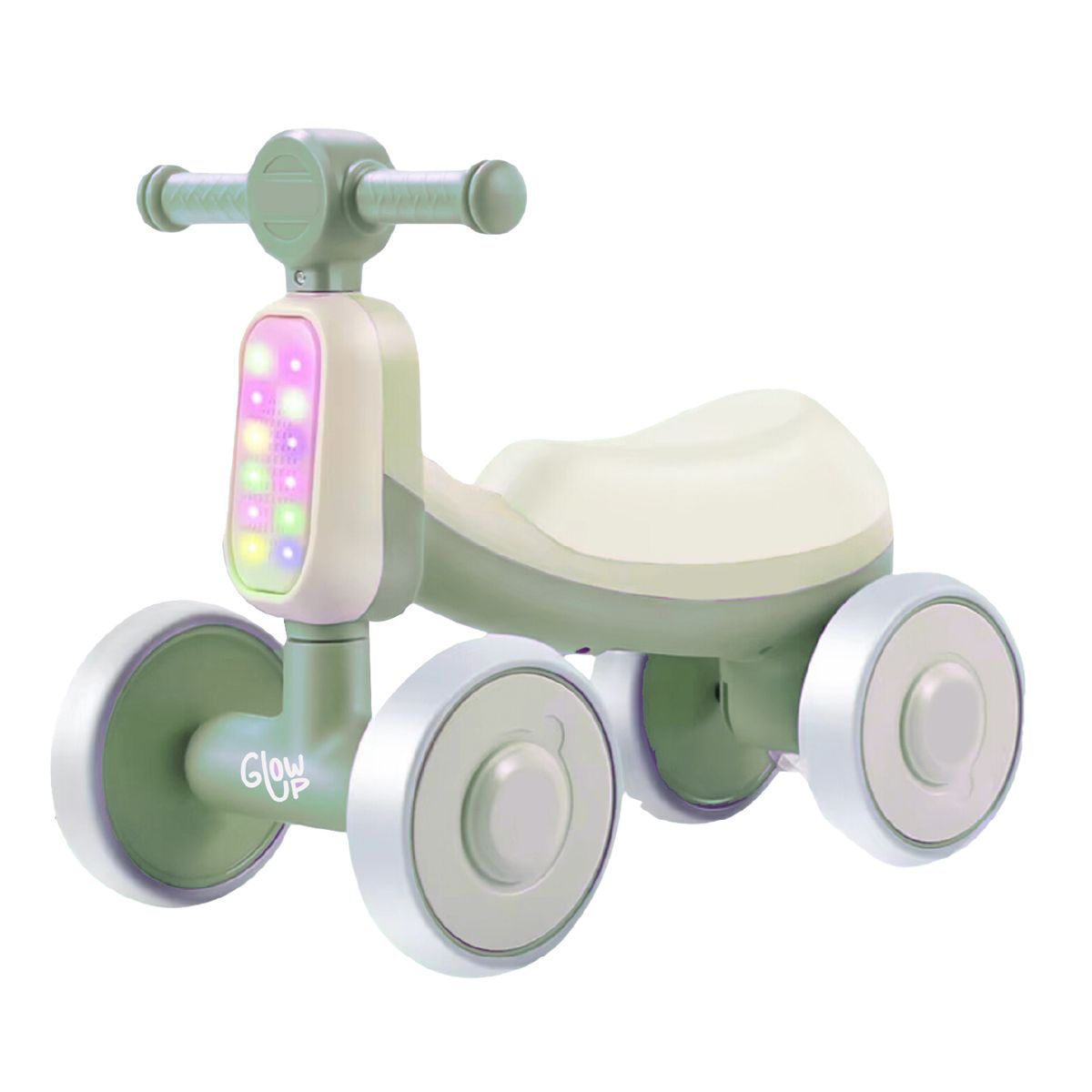GLOWUP - Correpasillos Triciclo Infantil con Luz y Sonido Bambi Verde GlowUp