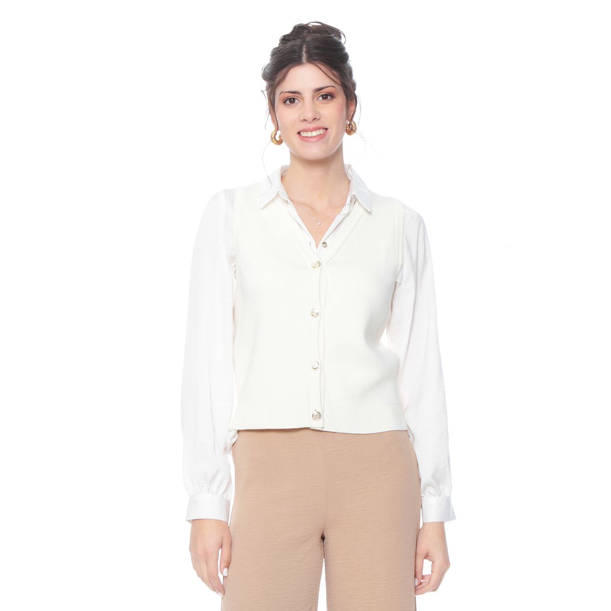 WADOS - CHALECO SIN MANGA ABOTONADO EN DELANTERO