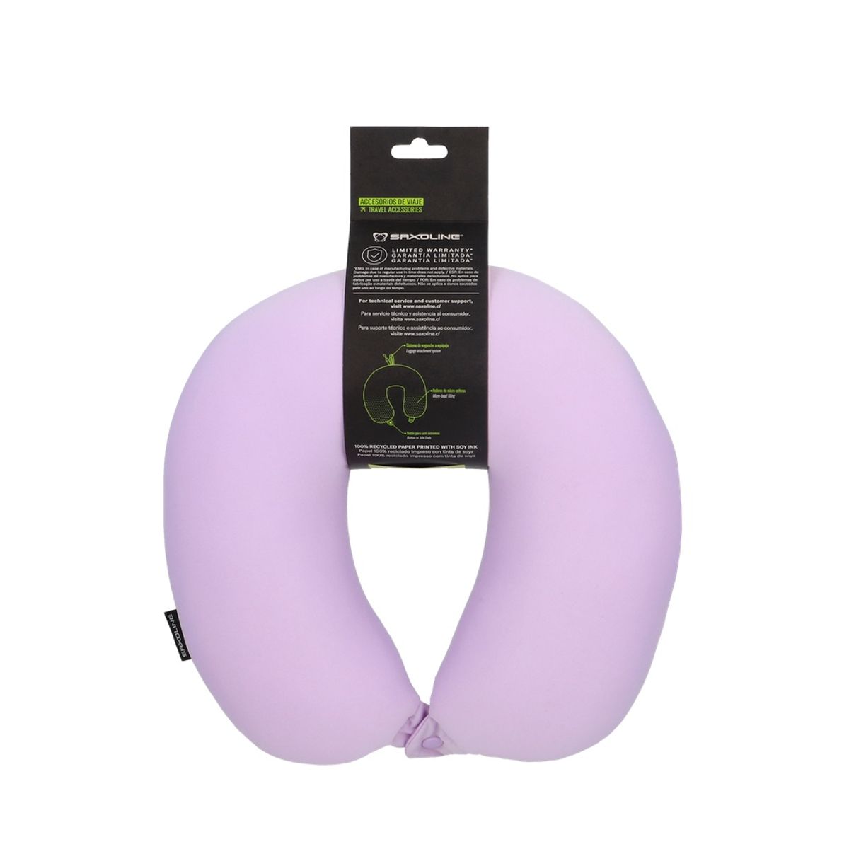 SAXOLINE - Almohada Cervical Inteligente para Viaje Saxoline Lila