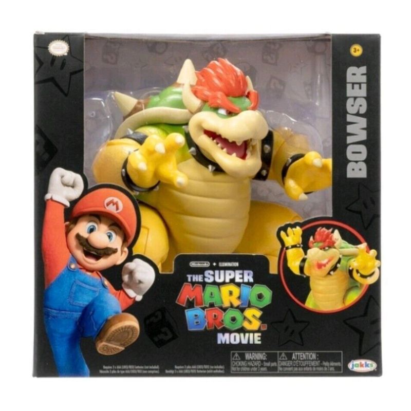 JAZWARES - Bowser - Super Mario Figura Articulada con Efectos 18 cm