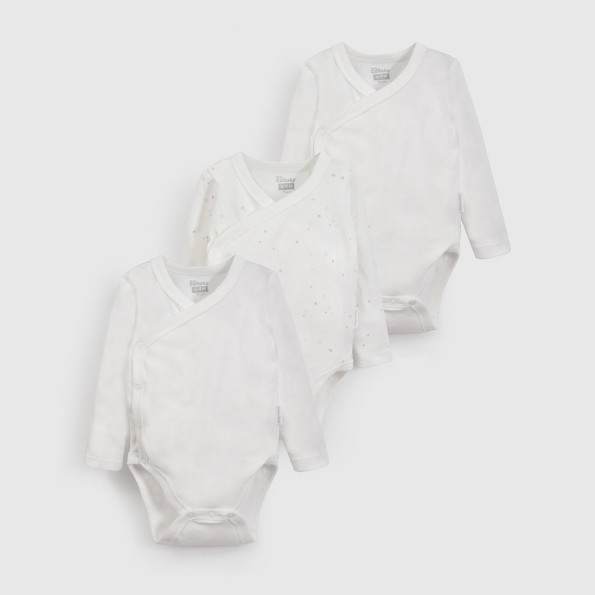 COLLOKY - Pack de Bodies Unisex bebé Blanco  57201 Colloky