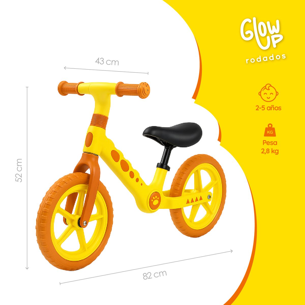 GLOWUP - Bicicleta de Equilibrio aprendizaje Infantil Shgat Gira