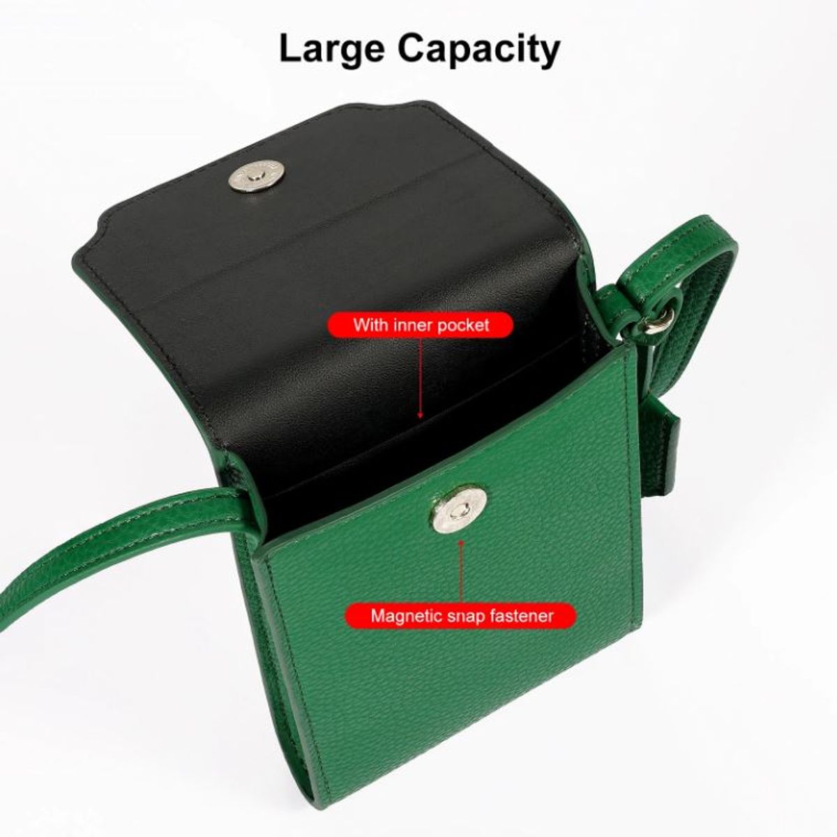 GENERICO - Cartera Mini Bolso Para Celular Negro