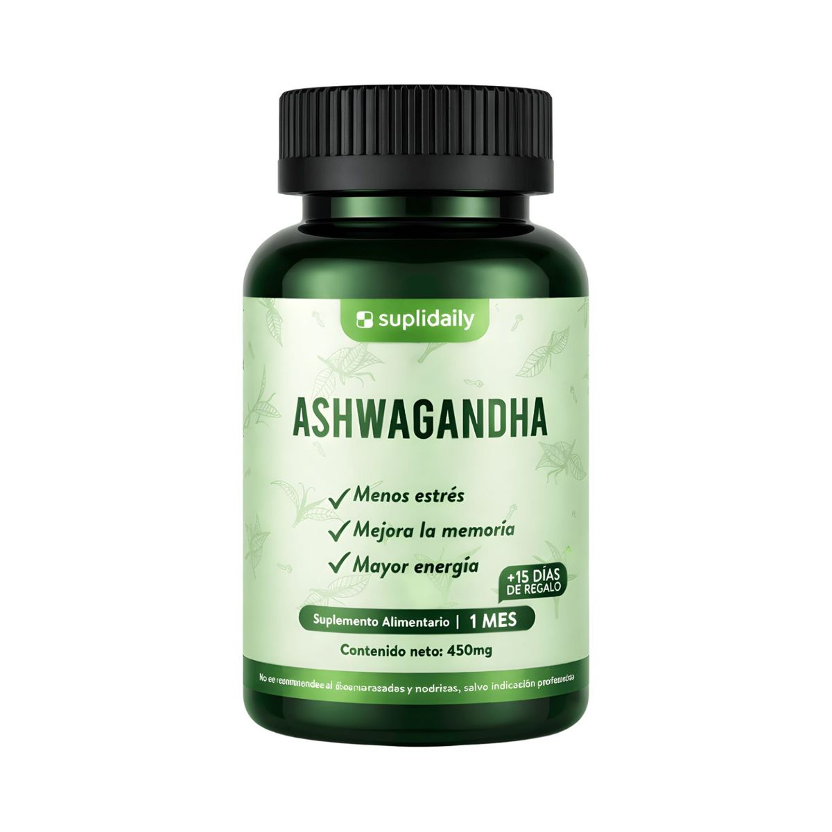 SUPLIDAILY - Ashwagandha Premium 450 Mg 90 Cápsulas Suplidaily