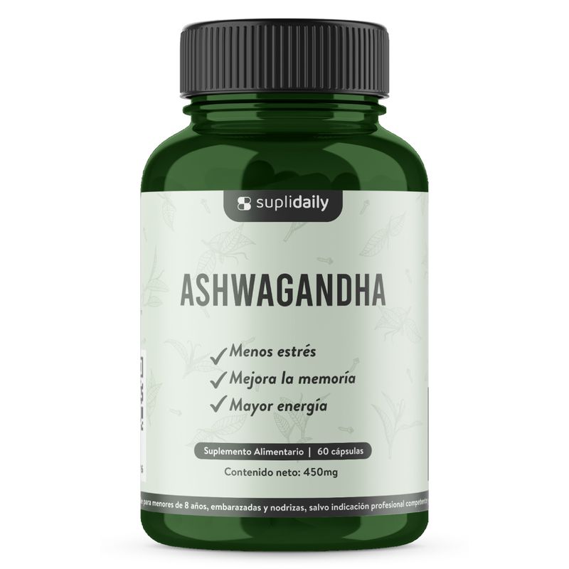 SUPLIDAILY - Ashwagandha Premium 450 Mg 60 Cápsulas Suplidaily