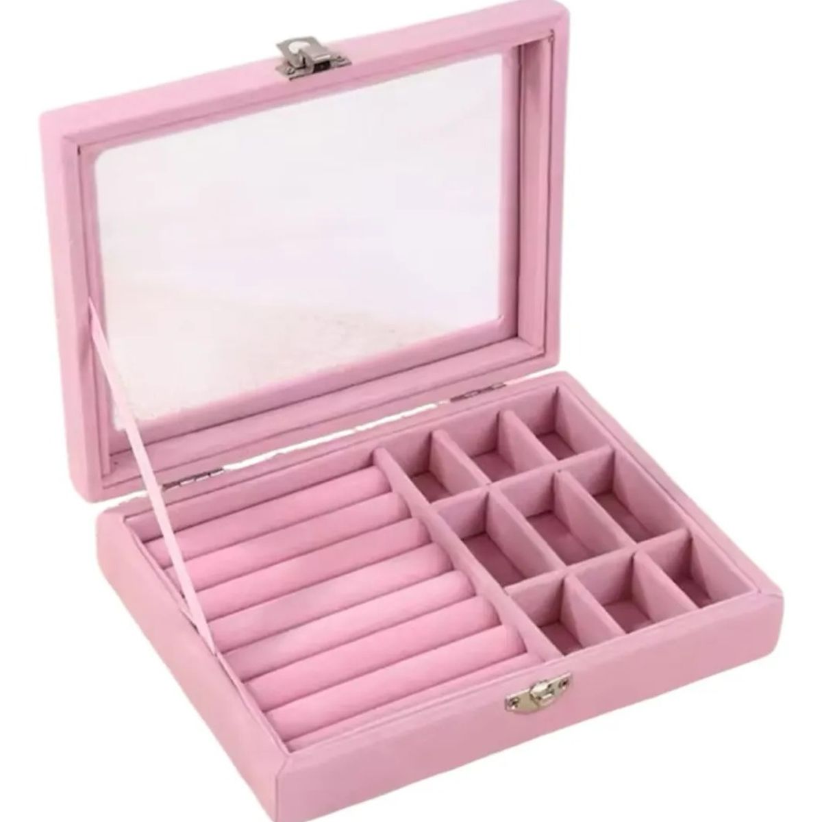 GENERICO - Joyero Rosado De Plush Portatil Multiusos