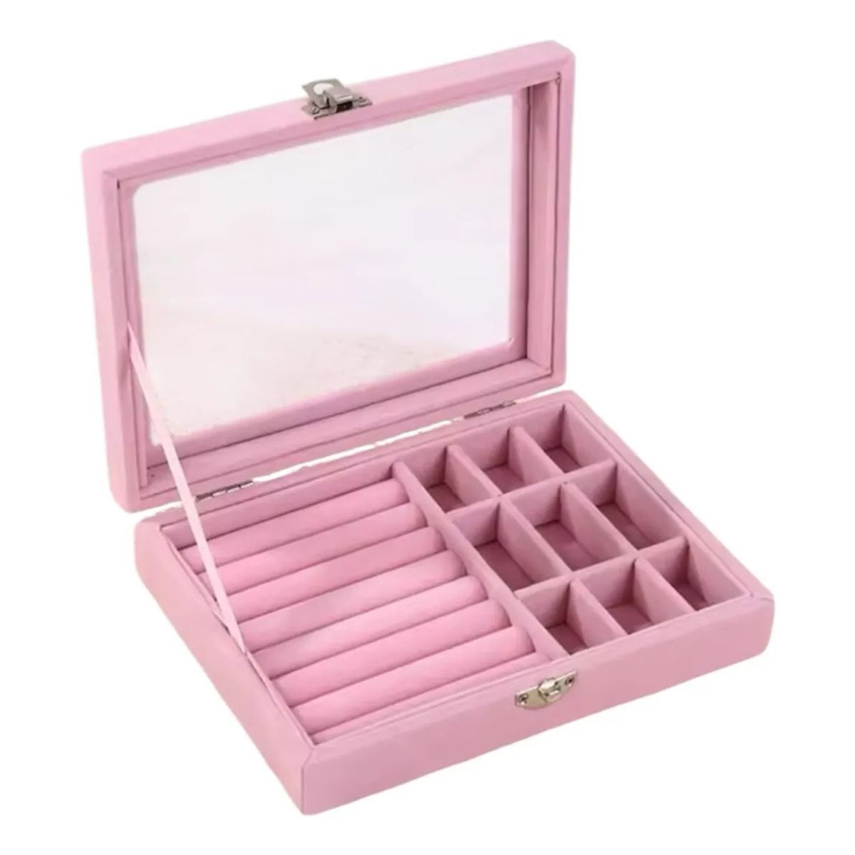 GENERICO - Joyero Rosado De Plush Portatil Multiusos