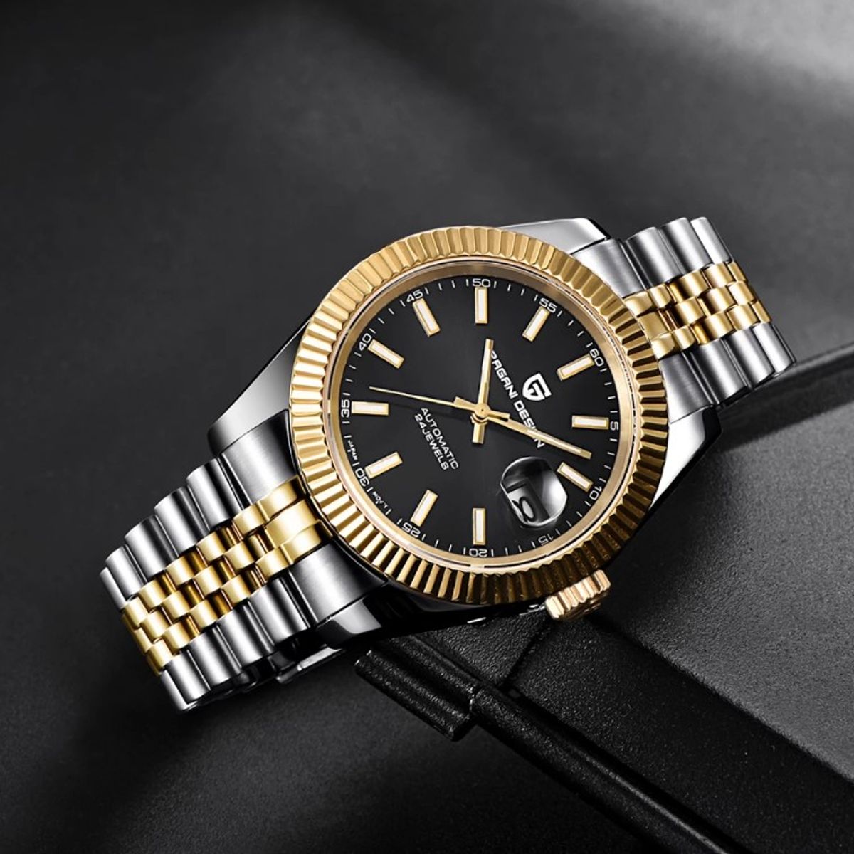 PAGANI - Reloj Hombre PAGANI DATEJUST GOLDBLACK Automático Cristal de Zafiro