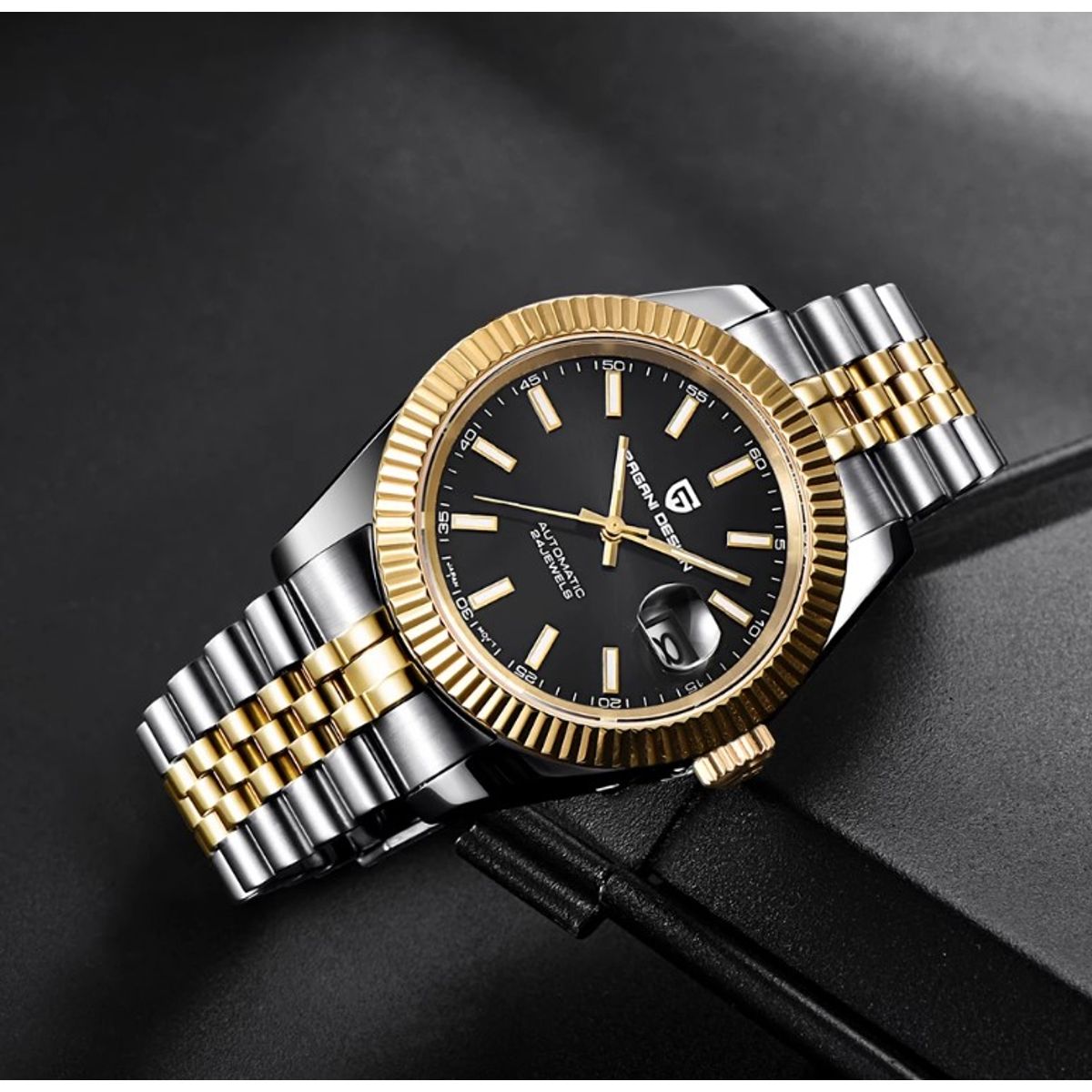 PAGANI - Reloj Hombre PAGANI DATEJUST GOLDBLACK Automático Cristal de Zafiro