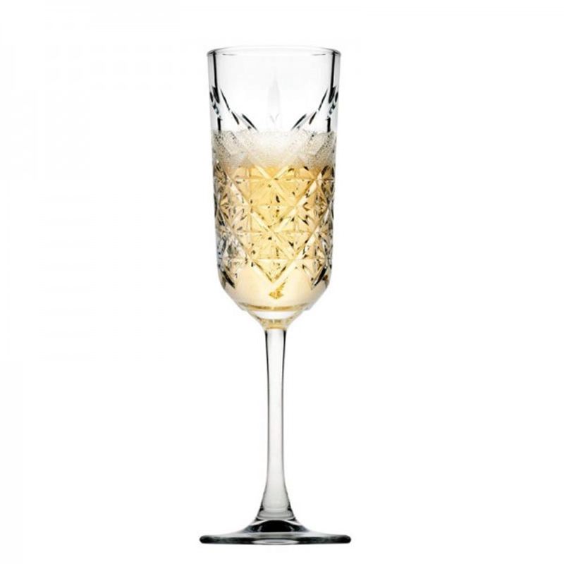 MI DECO HOME CADA DETALLE IMPORTA - SET 4 COPAS TALLADAS CHAMPAGNE 175ML LÍNEA TALLADA ORIGINAL