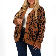 MPROPIA - Cárdigan Mujer botones Oversize Animal print colores