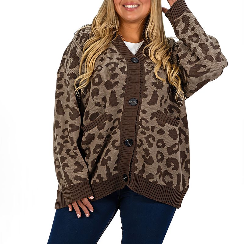MPROPIA - Cárdigan Mujer botones Oversize Animal print colores