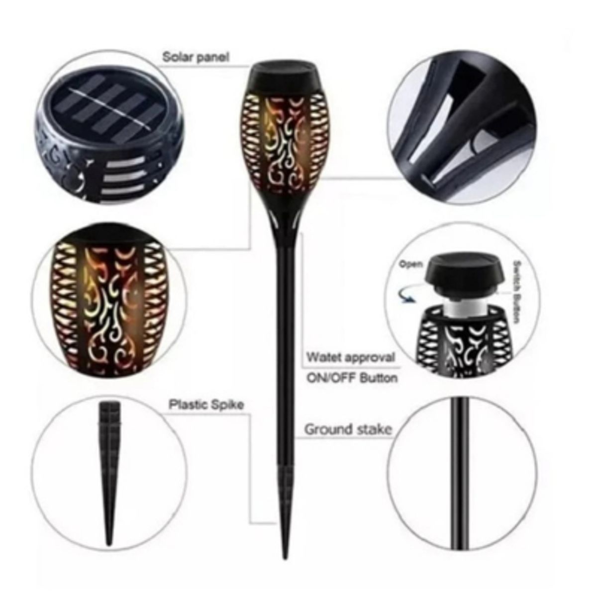 GENERICO - Antorcha Solar Decorativa Jardín