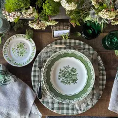 TUYO PRINT - Set 4 Bajoplatos Colibri Verde - 35 cm. - con base -